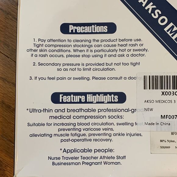 Akso Medicos Compression Socks Size 2XL Black 3 pair - Picture 7 of 9